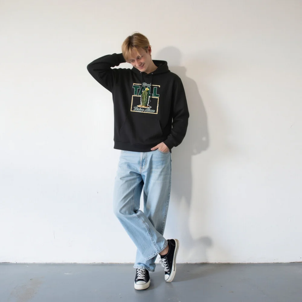 Stand Tall Thrive Alone Cactus Hoodie – Unisex Eco-Friendly Hooded Sweatshirt - Image 6