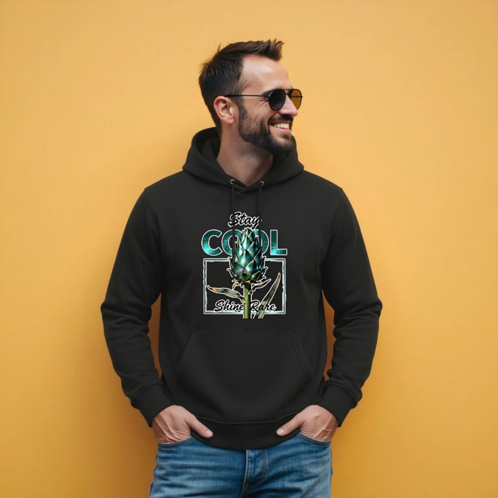 Unisex Eco Hoodie – Stay Cool Shine Rare Artichoke Design - Image 11