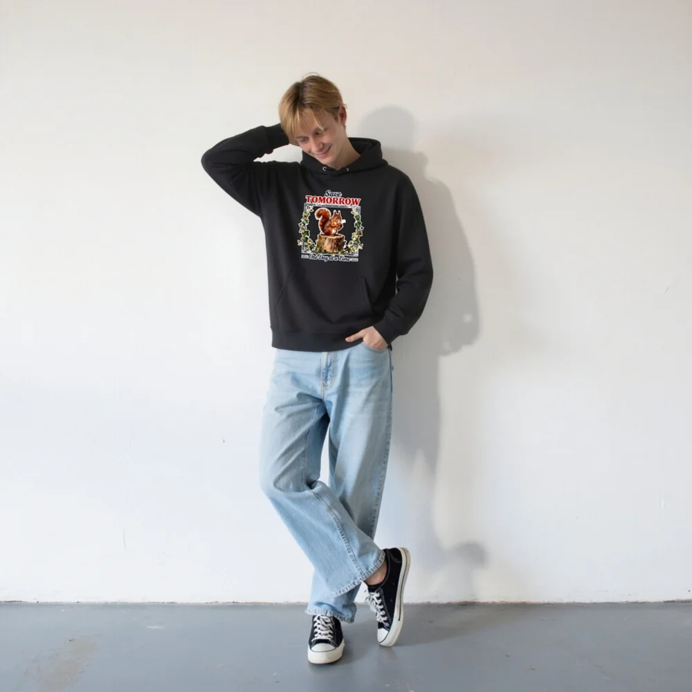 Eco Hoodie - Save Tomorrow, One Day at a Time | Unisex Essential Eco-Friendly Sweatshirt - Image 6