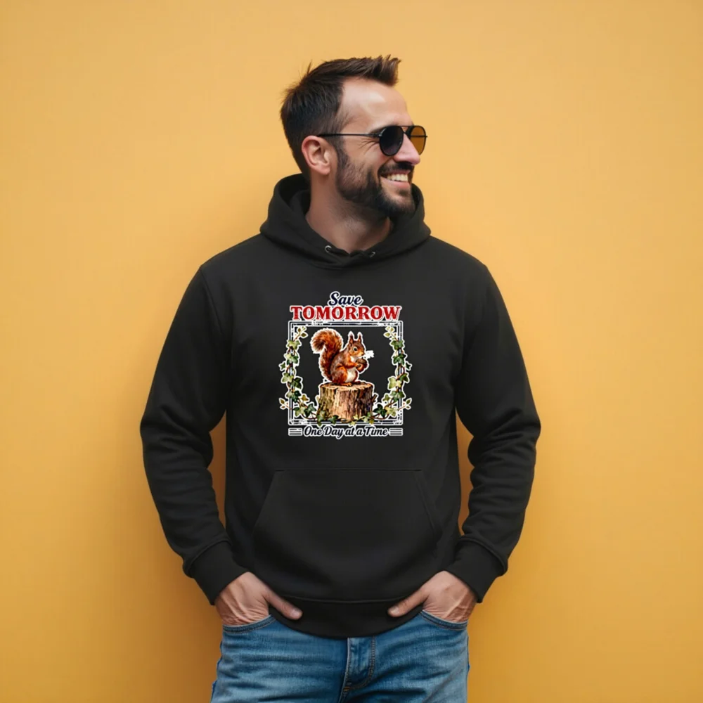 Eco Hoodie - Save Tomorrow, One Day at a Time | Unisex Essential Eco-Friendly Sweatshirt - Image 11