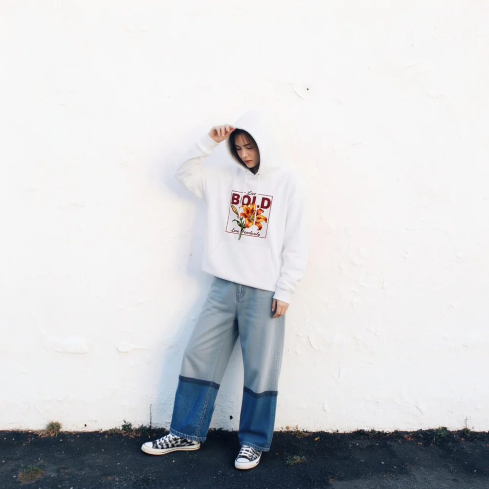 Unisex Eco Hoodie with Bold Lily Graphic – Sustainable & Stylish - Image 2