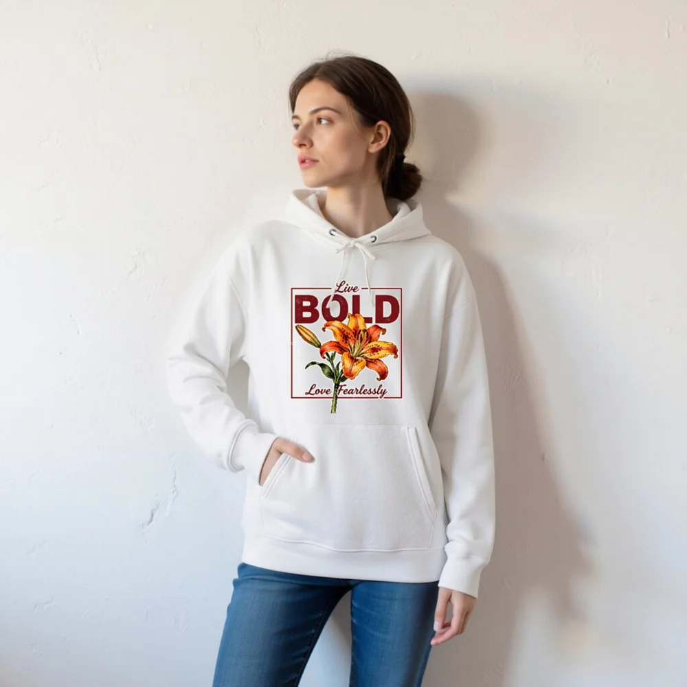 Unisex Eco Hoodie with Bold Lily Graphic – Sustainable & Stylish - Image 6