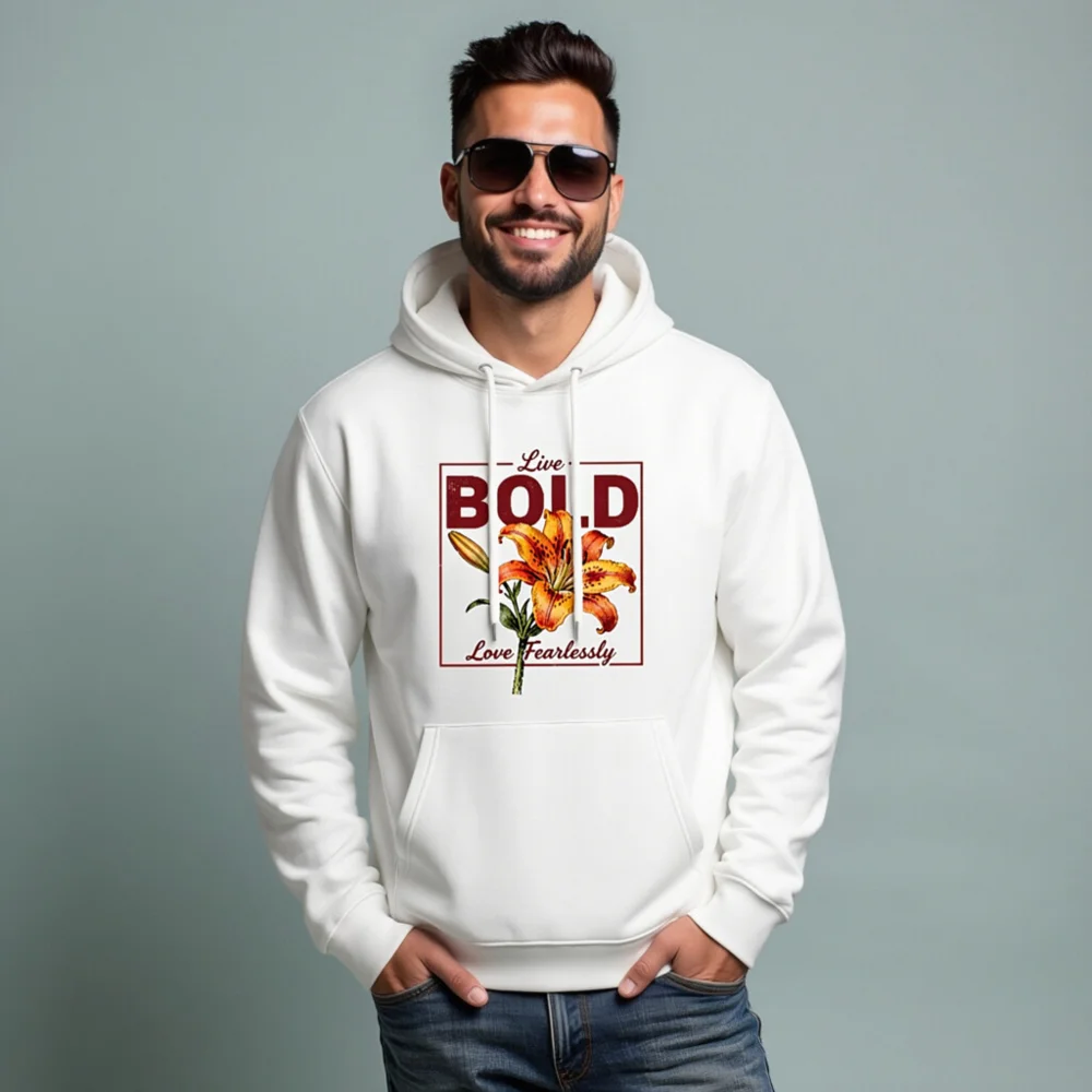 Unisex Eco Hoodie with Bold Lily Graphic – Sustainable & Stylish - Image 7