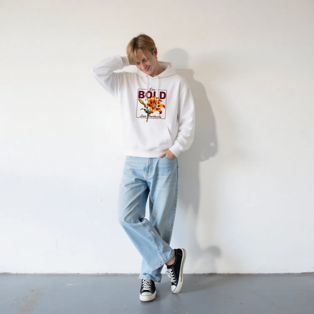 Unisex Eco Hoodie with Bold Lily Graphic – Sustainable & Stylish - Image 8