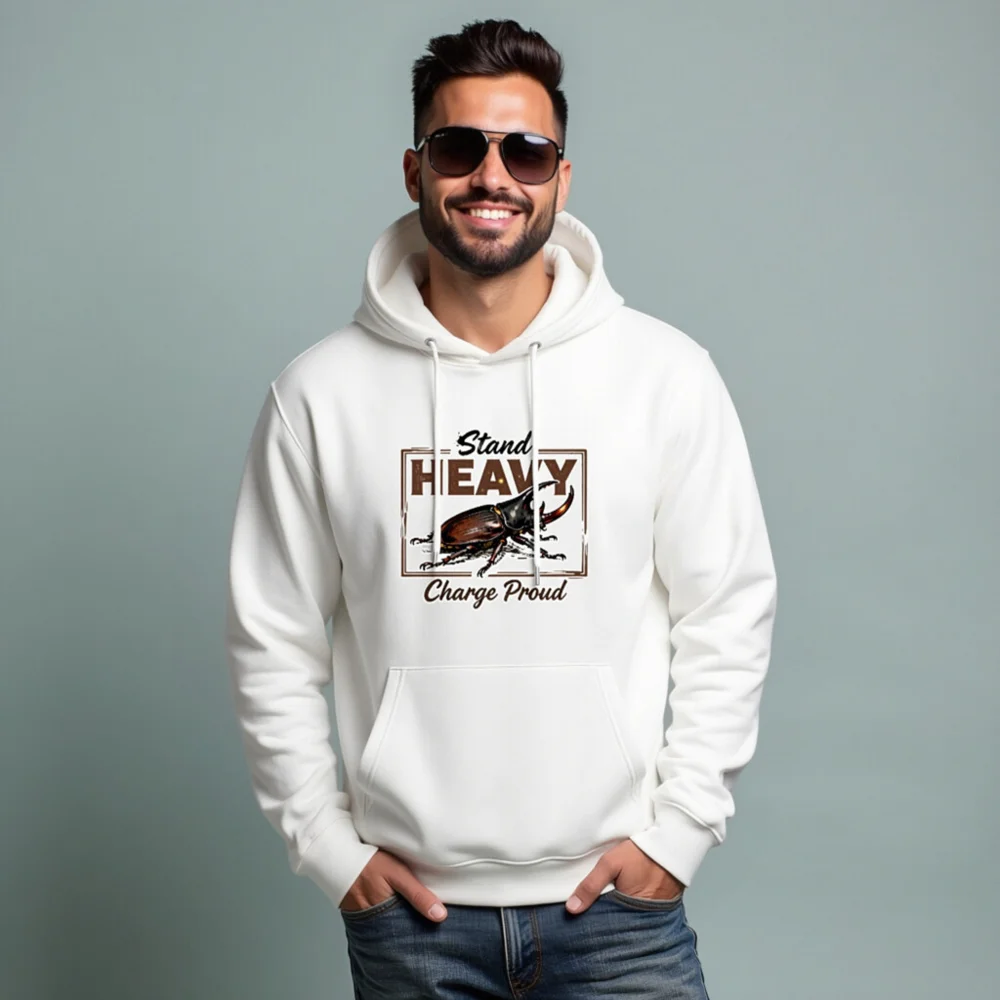 Unisex Eco Hoodie – Stand Heavy Charge Proud Graphic Sweatshirt - Image 7