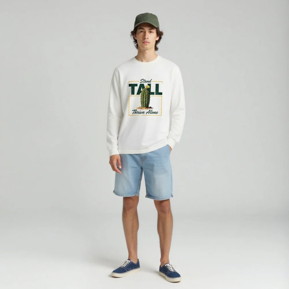 Stand Tall Thrive Alone Cactus Long Sleeve Tee - Unisex - Image 3