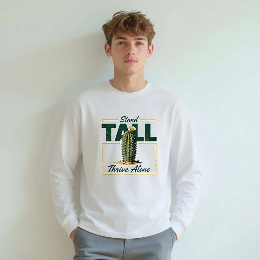 Stand Tall Thrive Alone Cactus Long Sleeve Tee - Unisex - Image 6
