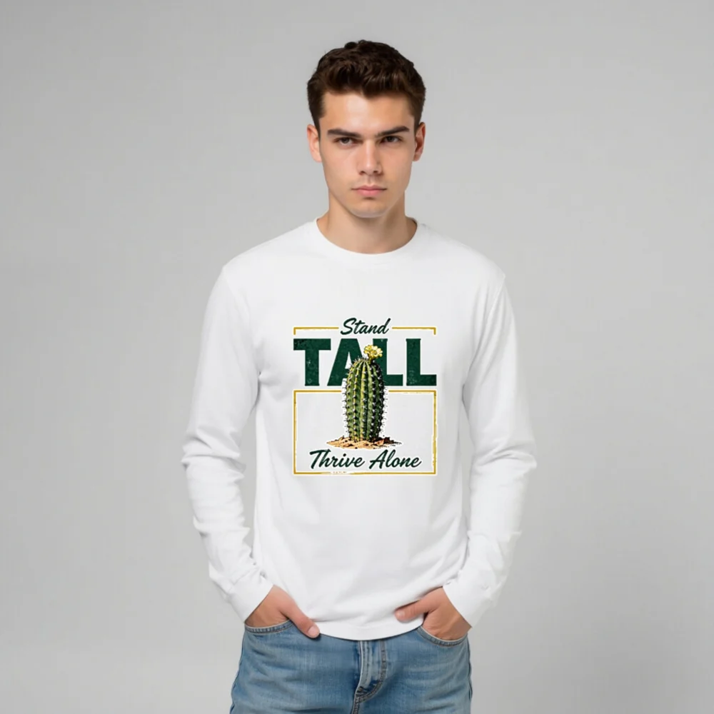 Stand Tall Thrive Alone Cactus Long Sleeve Tee - Unisex - Image 9