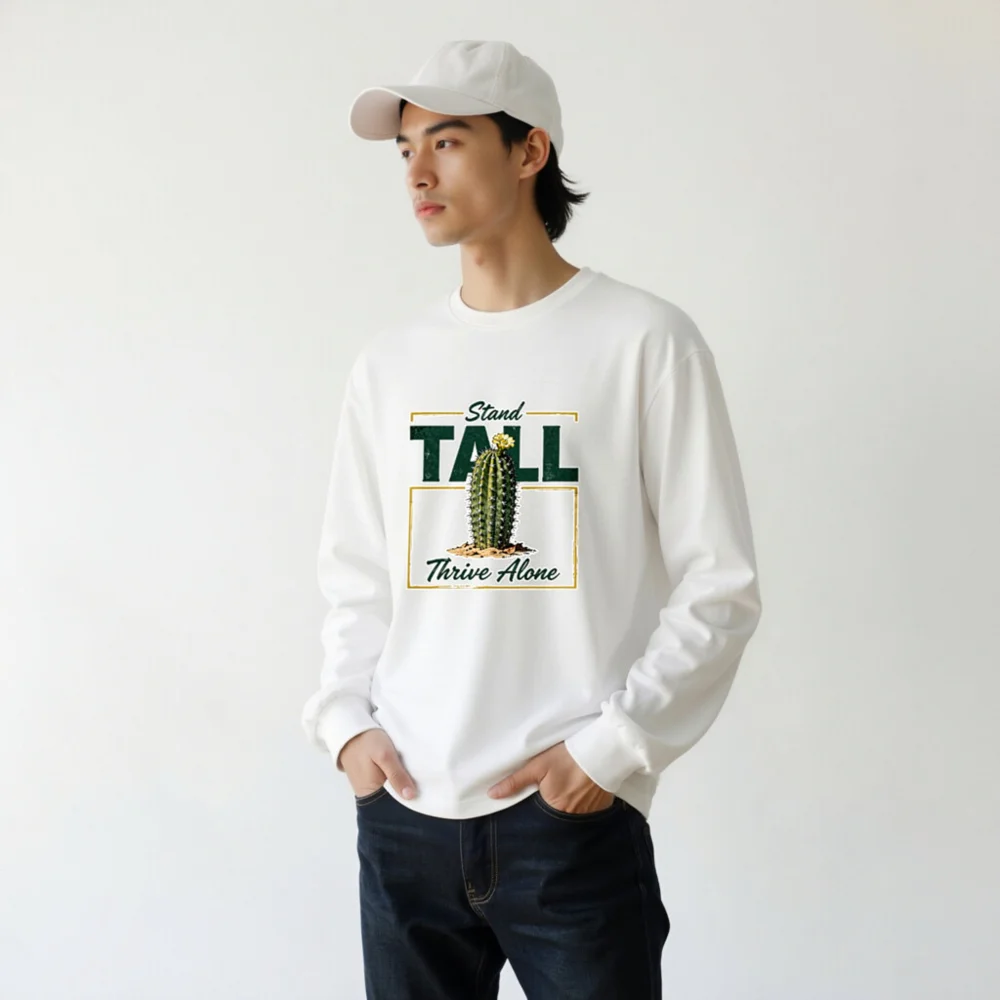 Stand Tall Thrive Alone Cactus Long Sleeve Tee - Unisex - Image 11