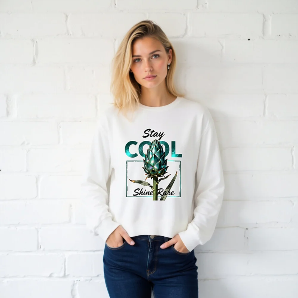 Stay Cool Shine Rare Unisex Long Sleeve Tee - Artichoke Graphic - Image 2