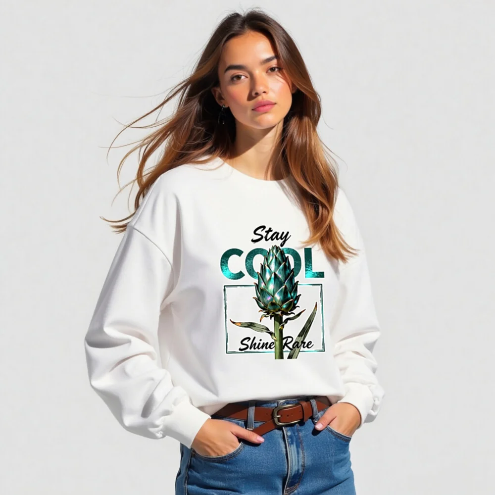 Stay Cool Shine Rare Unisex Long Sleeve Tee - Artichoke Graphic - Image 5