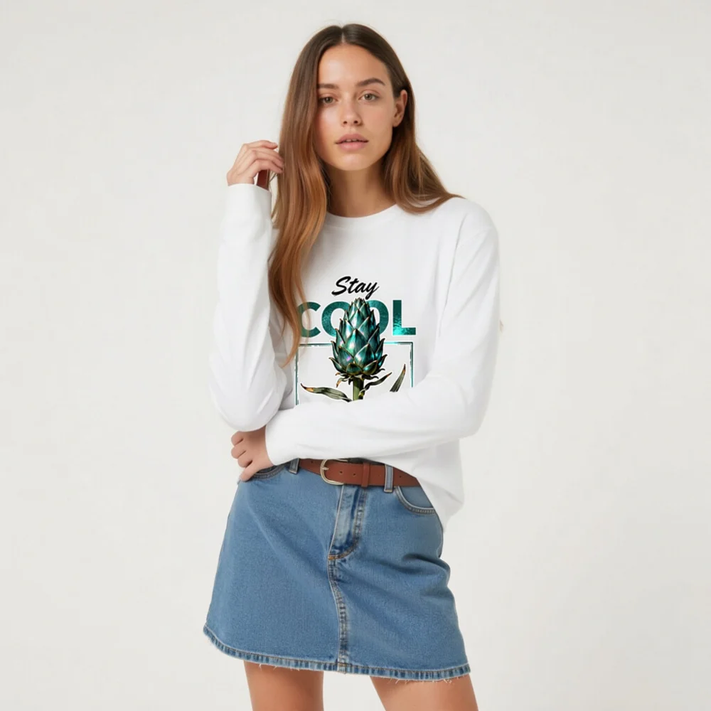 Stay Cool Shine Rare Unisex Long Sleeve Tee - Artichoke Graphic - Image 7