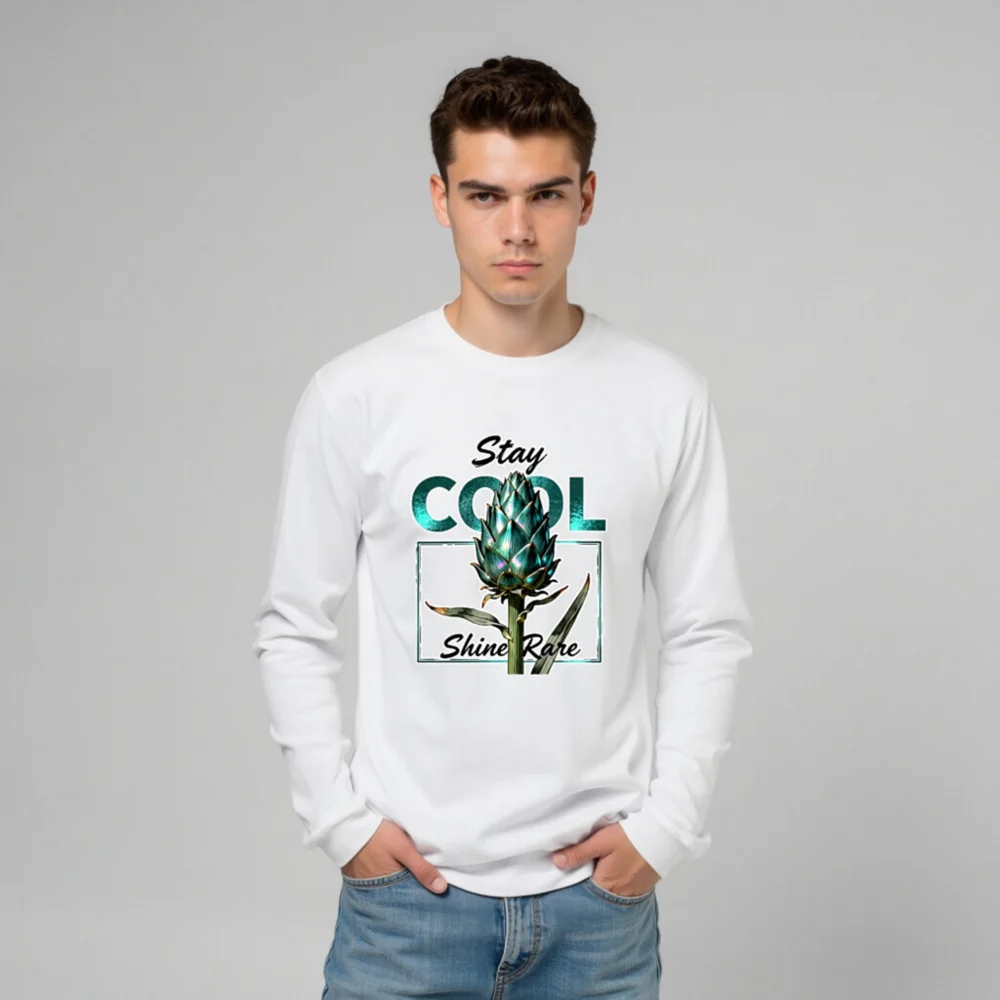 Stay Cool Shine Rare Unisex Long Sleeve Tee - Artichoke Graphic - Image 9