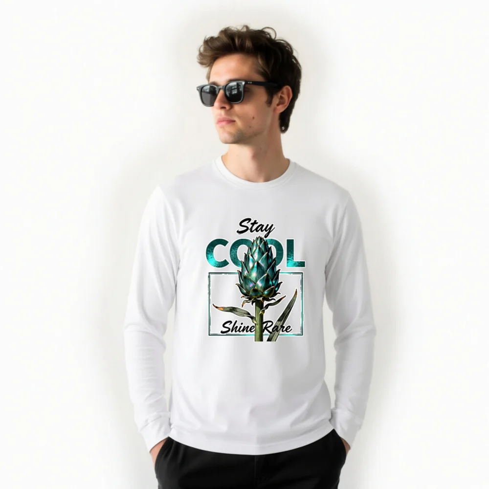 Stay Cool Shine Rare Unisex Long Sleeve Tee - Artichoke Graphic - Image 10