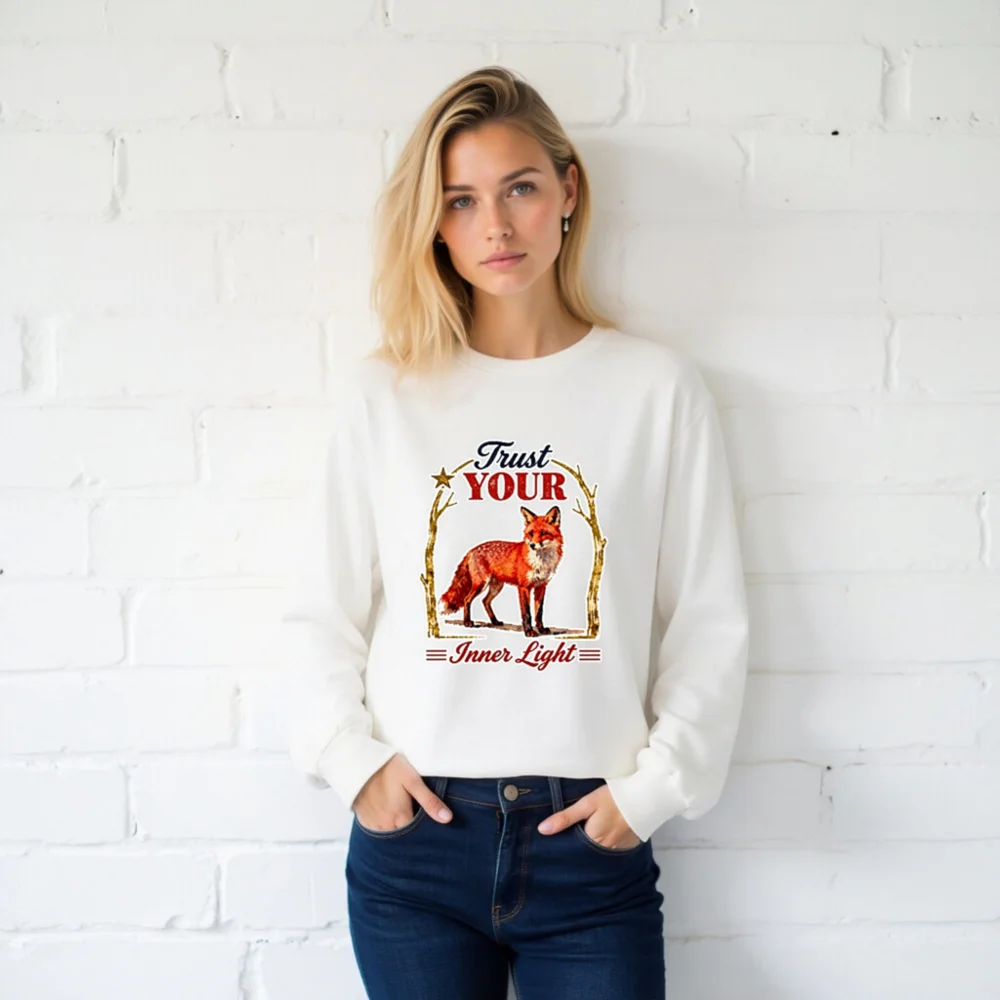 Trust Your Inner Light Fox Long Sleeve Tee - Unisex - Image 2