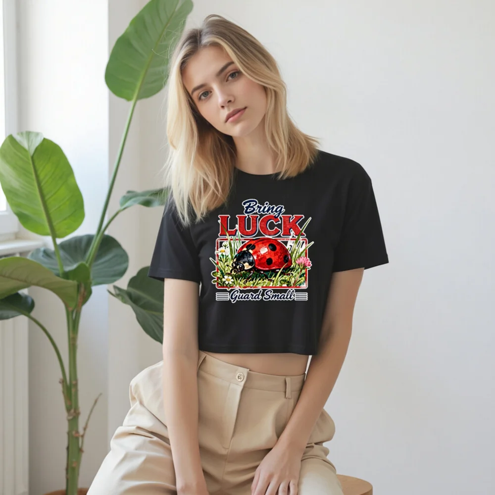 Bring Luck Guard Small Ladybug Crop Top for Women - Image 9