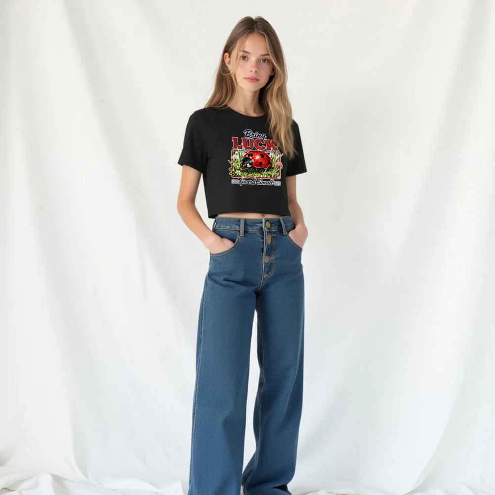 Bring Luck Guard Small Ladybug Crop Top for Women - Image 10