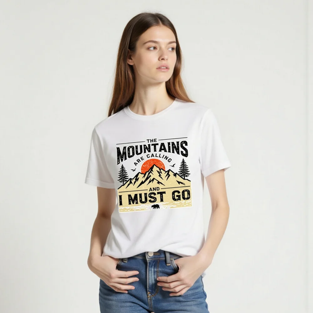 Mountains Are Calling T-Shirt – Unisex Graphic Tee for Hikers & Outdoor Lovers - Image 2