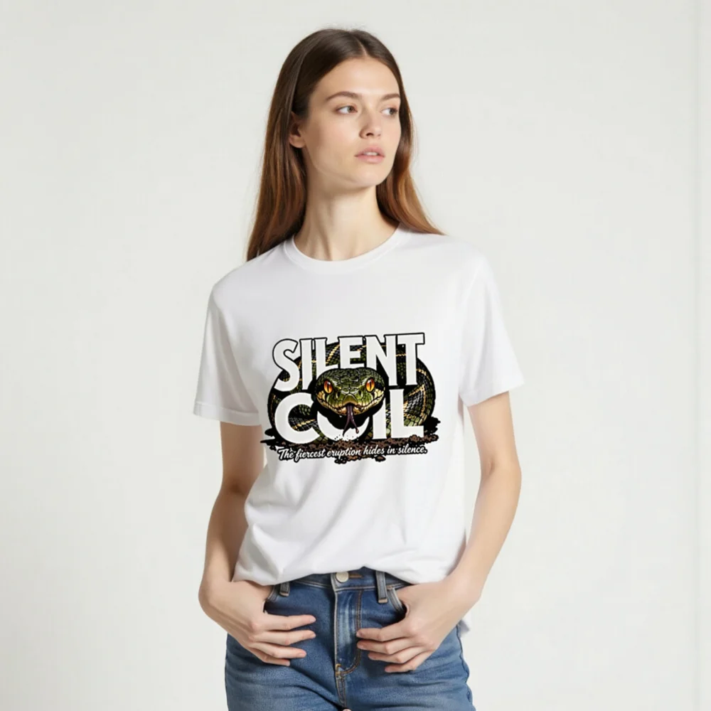 Silent Coil Unisex T-Shirt – Graphic Snake Design Tee - Image 2