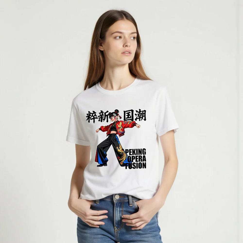 Peking Opera Fusion T-Shirt – Unisex Streetwear with Chinese Cultural Design - Image 2