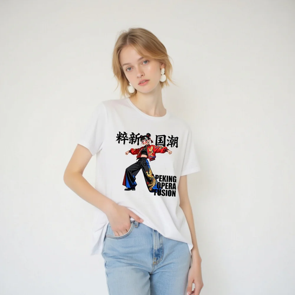 Peking Opera Fusion T-Shirt – Unisex Streetwear with Chinese Cultural Design - Image 6