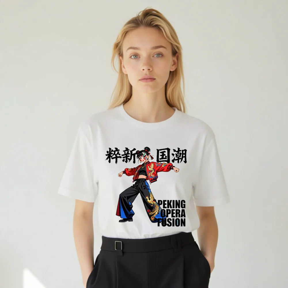 Peking Opera Fusion T-Shirt – Unisex Streetwear with Chinese Cultural Design - Image 8