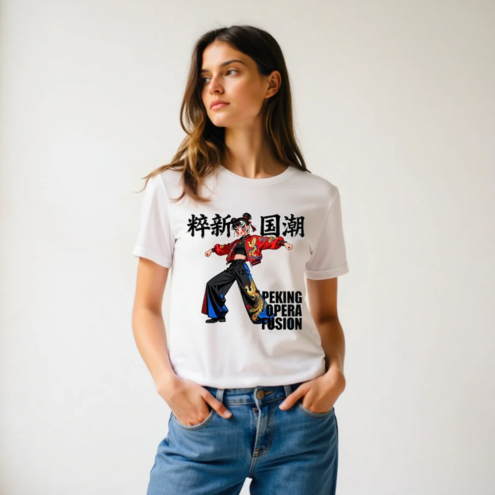 Peking Opera Fusion T-Shirt – Unisex Streetwear with Chinese Cultural Design - Image 10