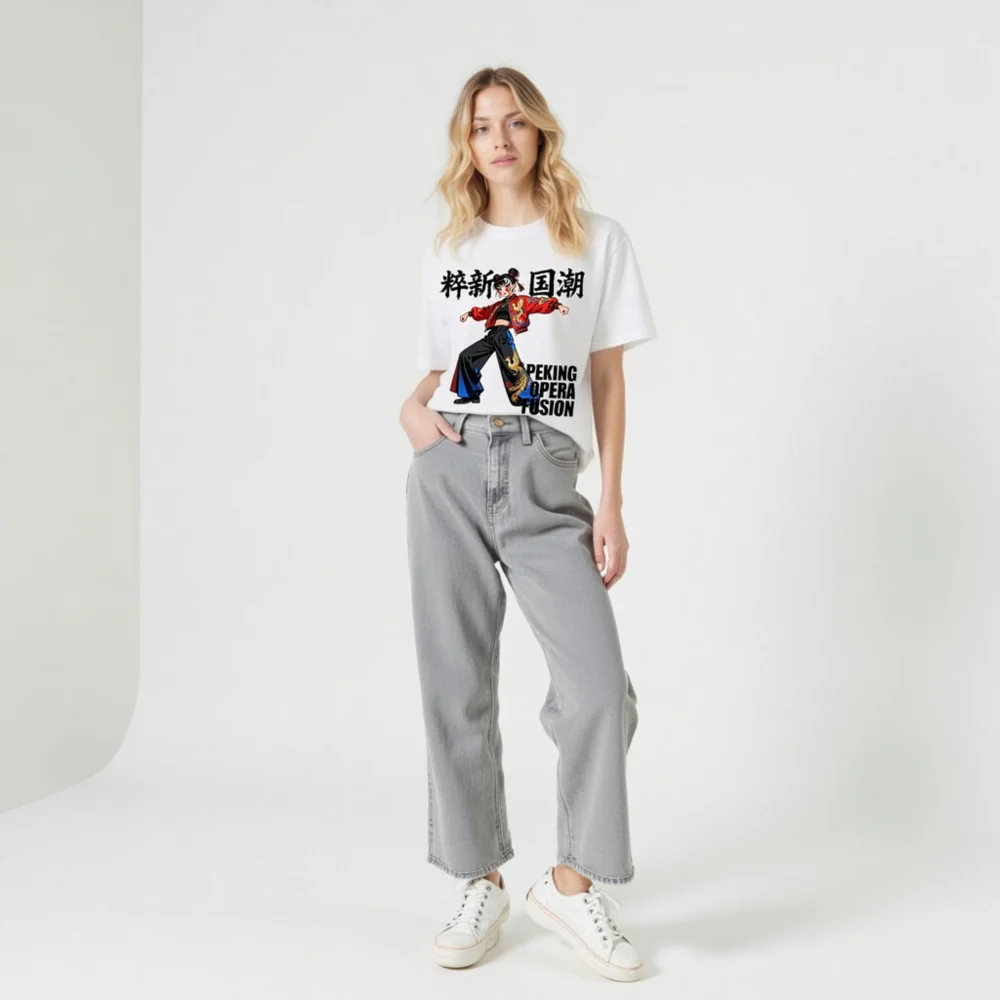 Peking Opera Fusion T-Shirt – Unisex Streetwear with Chinese Cultural Design - Image 11