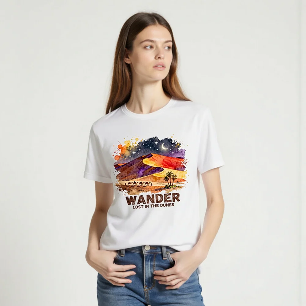 Wander Lost in the Dunes Unisex T-Shirt – Desert Art Graphic Tee - Image 2