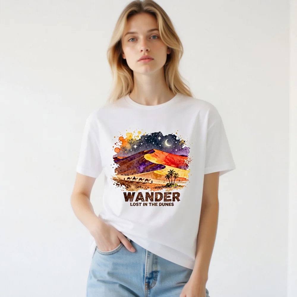 Wander Lost in the Dunes Unisex T-Shirt – Desert Art Graphic Tee - Image 3