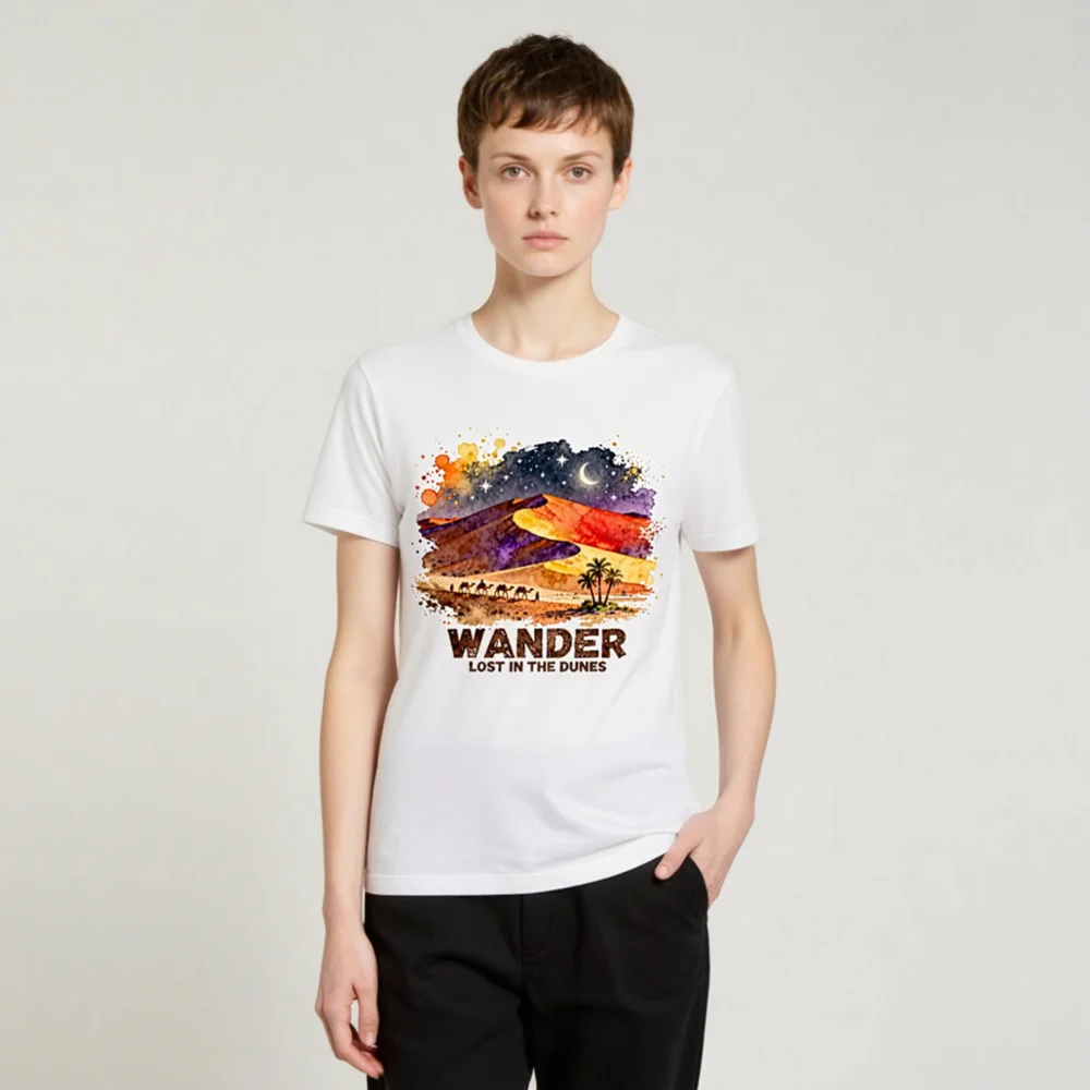 Wander Lost in the Dunes Unisex T-Shirt – Desert Art Graphic Tee - Image 4
