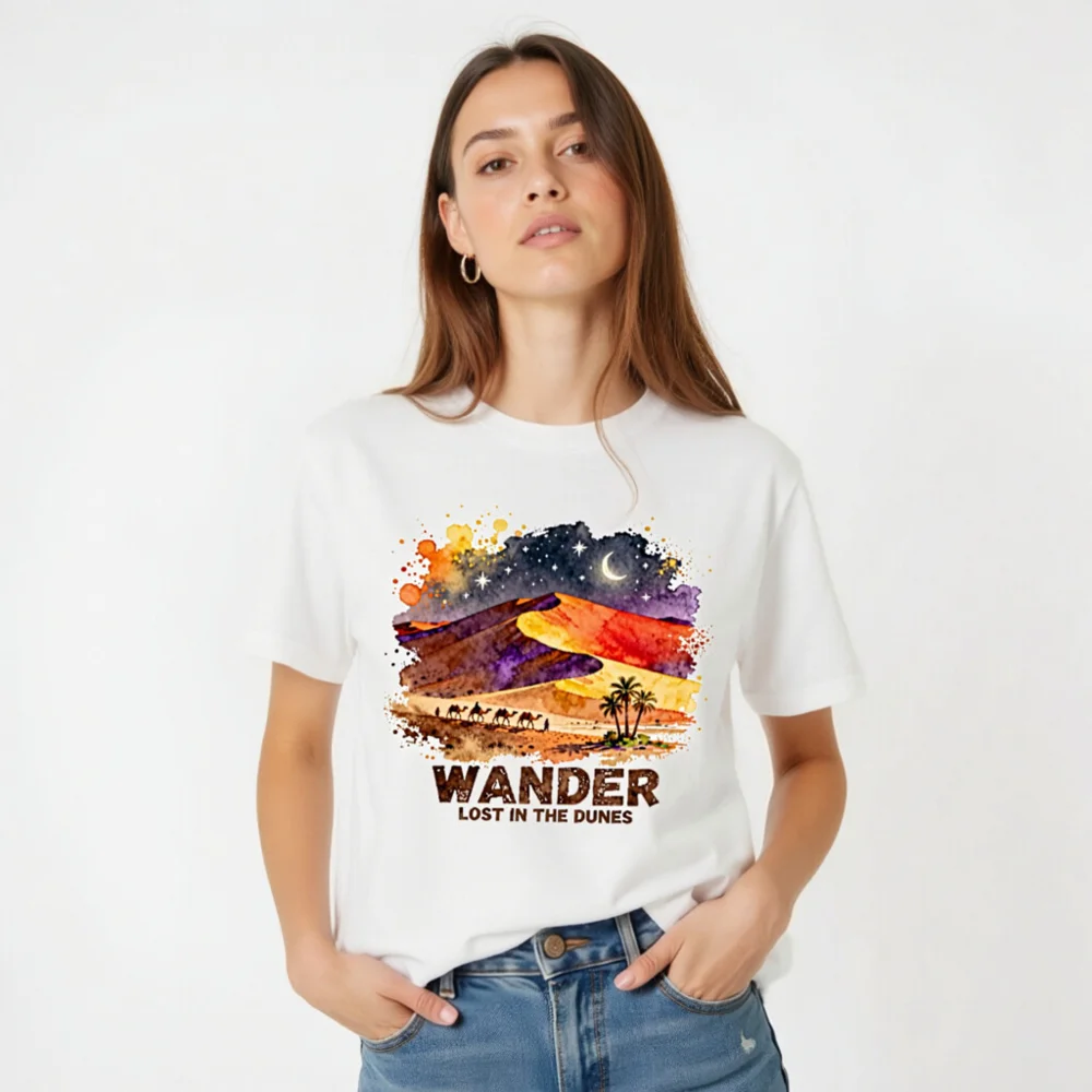Wander Lost in the Dunes Unisex T-Shirt – Desert Art Graphic Tee - Image 5