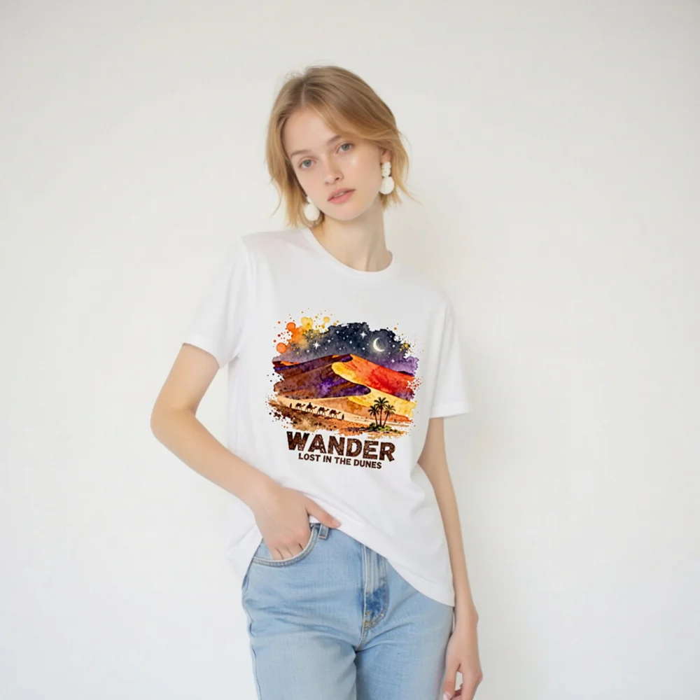Wander Lost in the Dunes Unisex T-Shirt – Desert Art Graphic Tee - Image 6