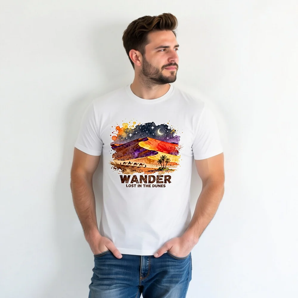Wander Lost in the Dunes Unisex T-Shirt – Desert Art Graphic Tee - Image 7