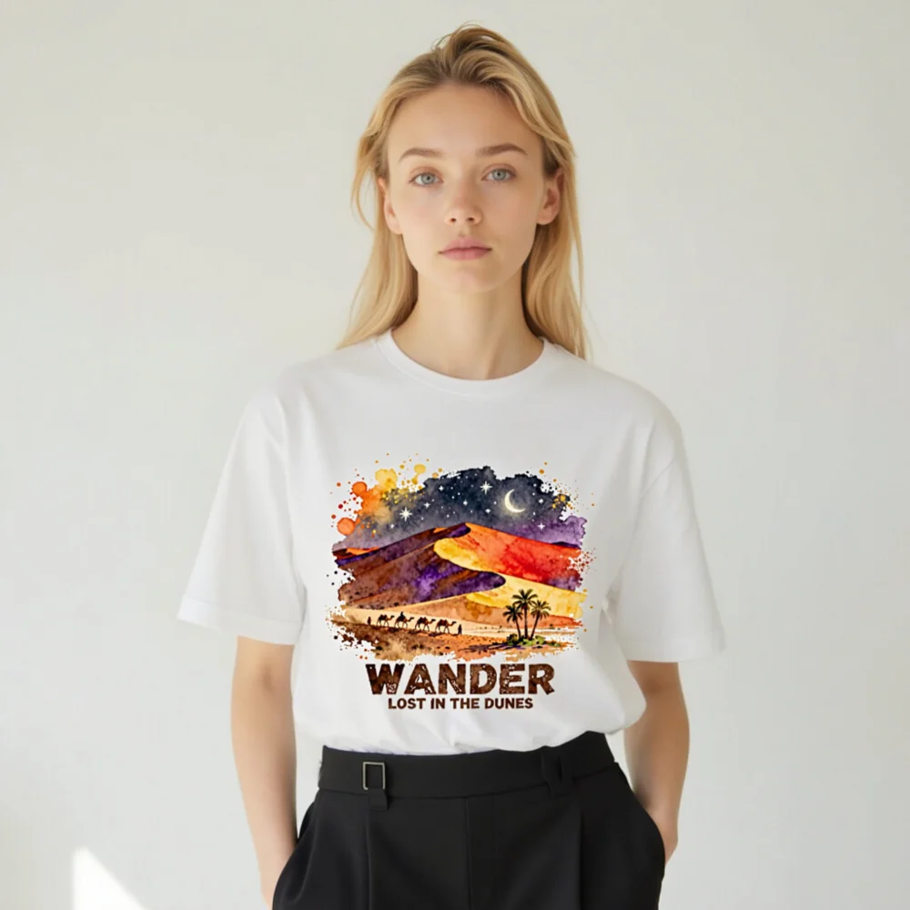 Wander Lost in the Dunes Unisex T-Shirt – Desert Art Graphic Tee - Image 9