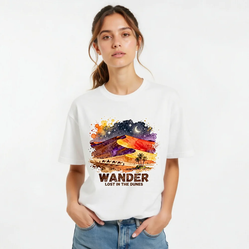 Wander Lost in the Dunes Unisex T-Shirt – Desert Art Graphic Tee - Image 10