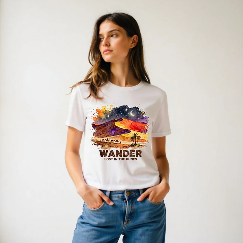 Wander Lost in the Dunes Unisex T-Shirt – Desert Art Graphic Tee - Image 11