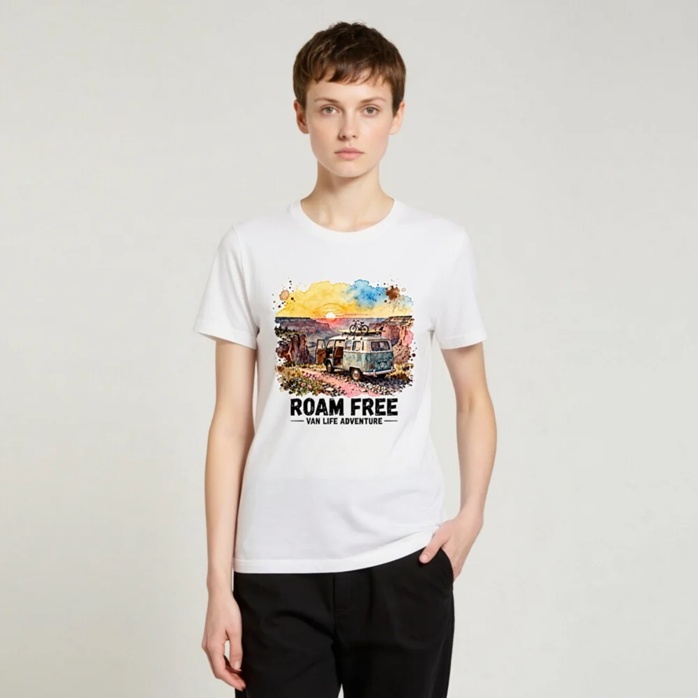 Roam Free Van Life Adventure T-Shirt - Unisex Graphic Tee - Image 4
