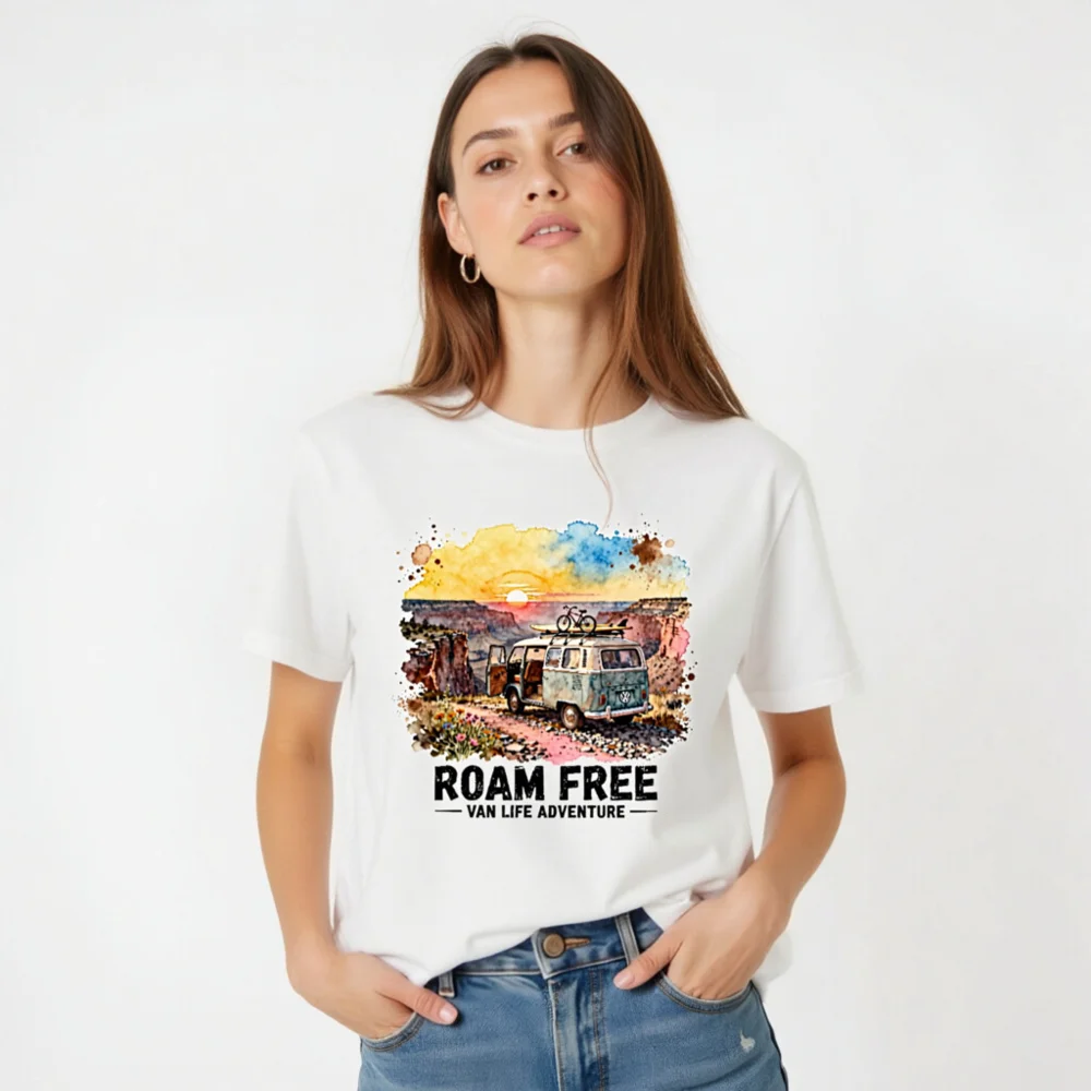 Roam Free Van Life Adventure T-Shirt - Unisex Graphic Tee - Image 5
