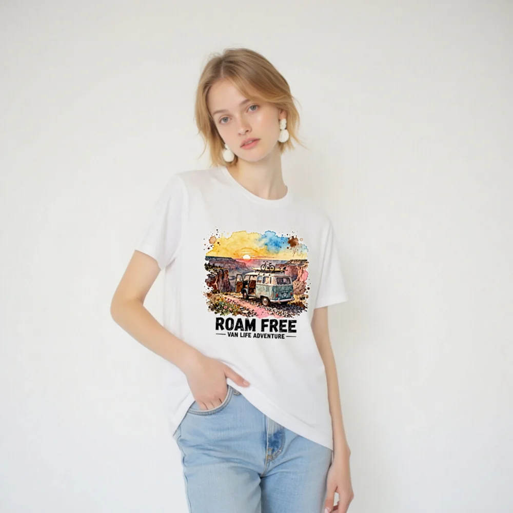 Roam Free Van Life Adventure T-Shirt - Unisex Graphic Tee - Image 6