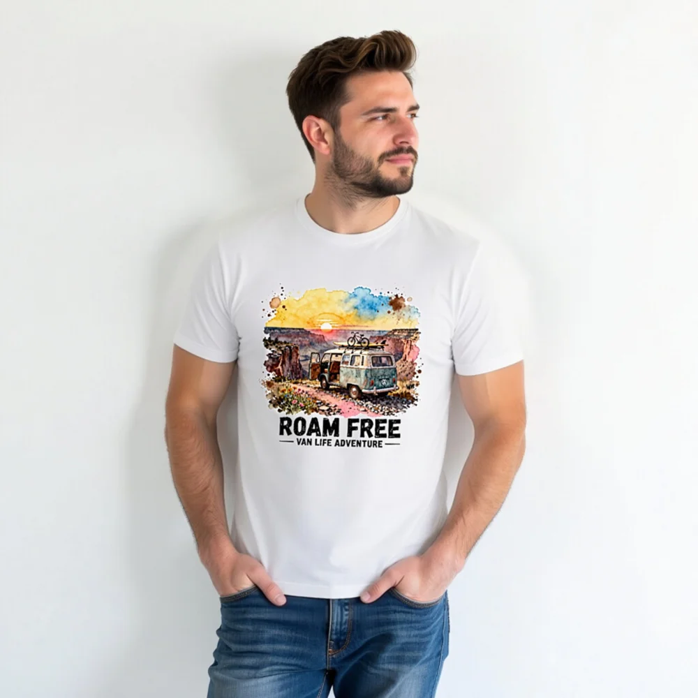 Roam Free Van Life Adventure T-Shirt - Unisex Graphic Tee - Image 7