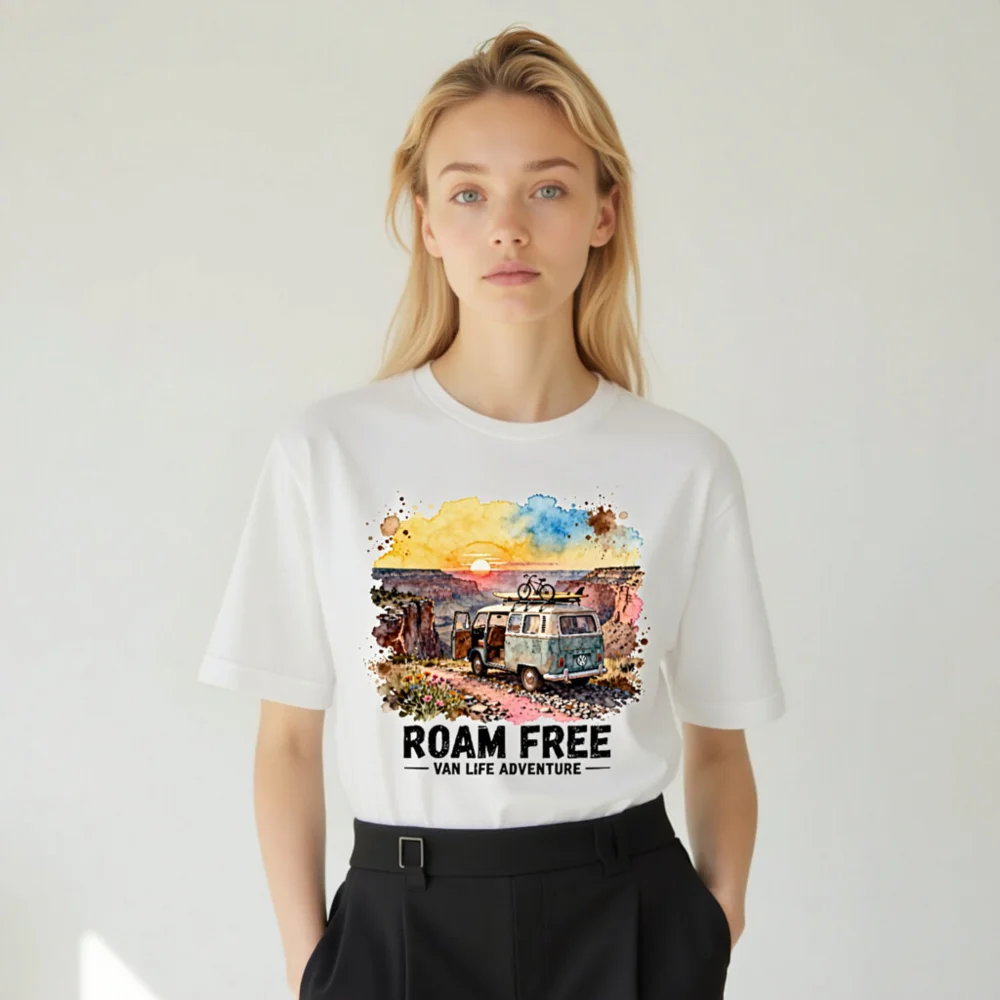 Roam Free Van Life Adventure T-Shirt - Unisex Graphic Tee - Image 9