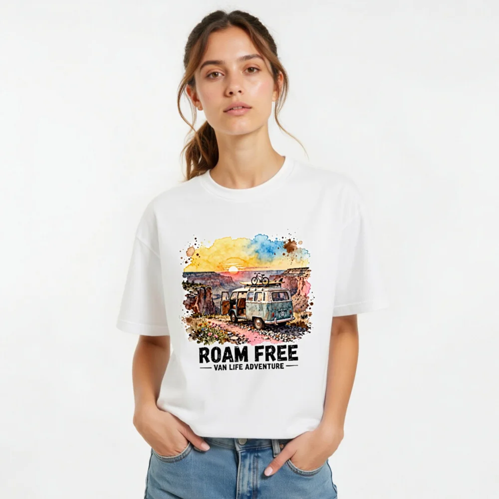 Roam Free Van Life Adventure T-Shirt - Unisex Graphic Tee - Image 10
