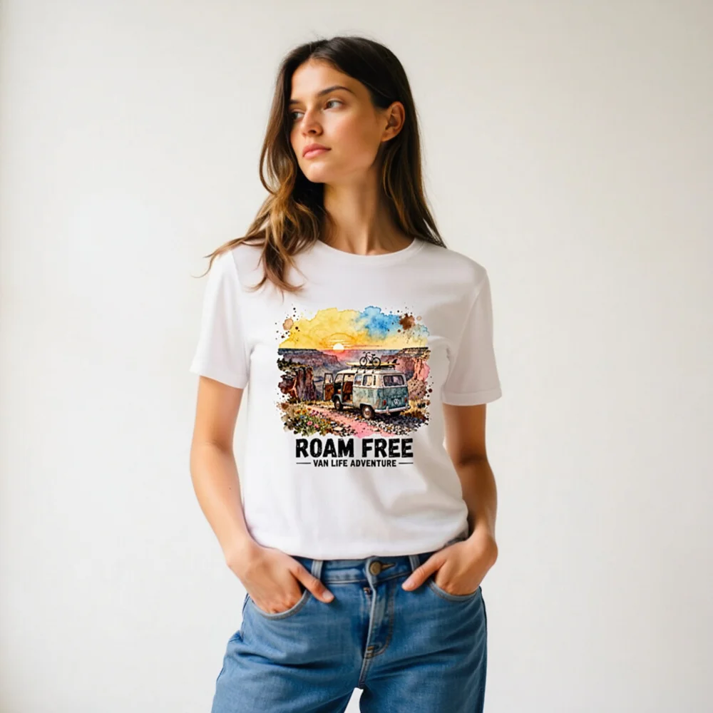 Roam Free Van Life Adventure T-Shirt - Unisex Graphic Tee - Image 11