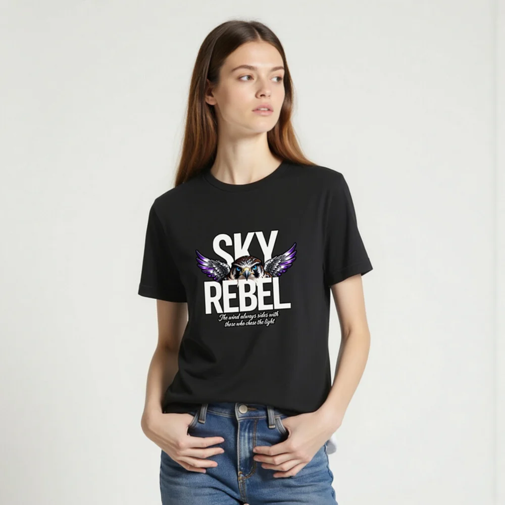 Sky Rebel Unisex T-Shirt – Bold Owl Graphic Tee for Men & Women - Image 2