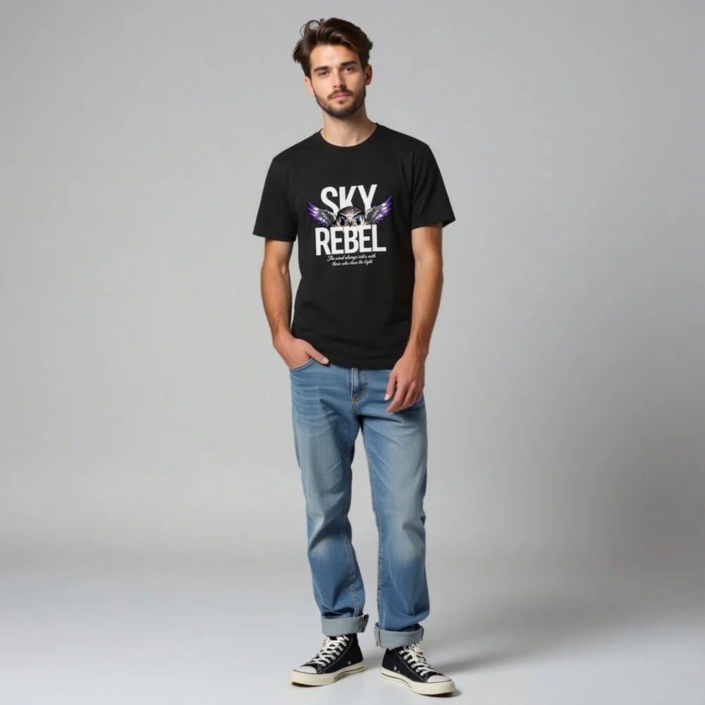 Sky Rebel Unisex T-Shirt – Bold Owl Graphic Tee for Men & Women - Image 6