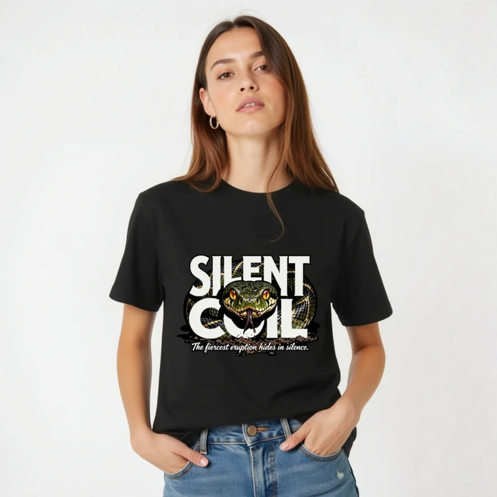 Silent Coil Unisex T-Shirt – Bold Snake Graphic Tee - Image 4