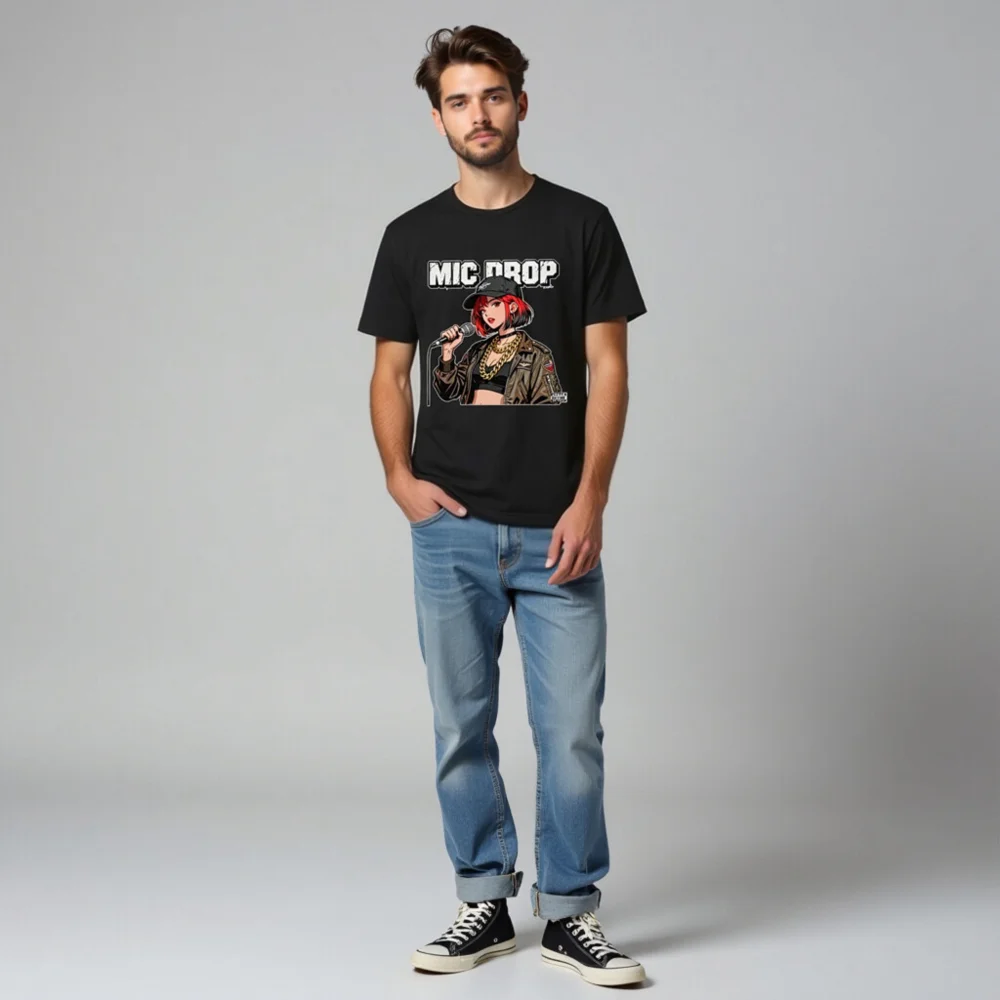Mic Drop Unisex Staple T-Shirt – Streetwear Graphic Tee for Hip Hop Fans - Image 6