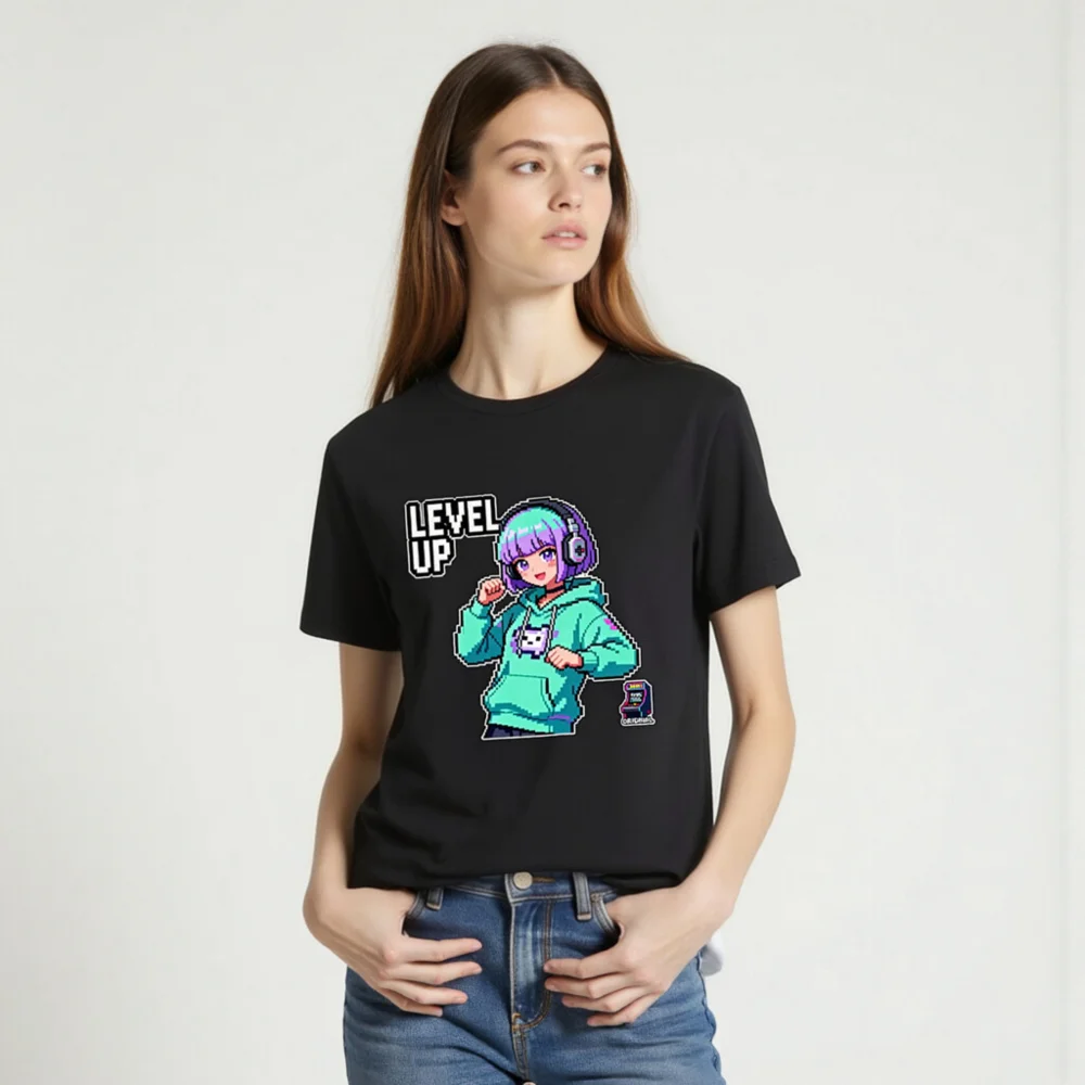 Level Up Pixel Gamer T-Shirt – Unisex Staple Tee for Gaming Fans - Image 2
