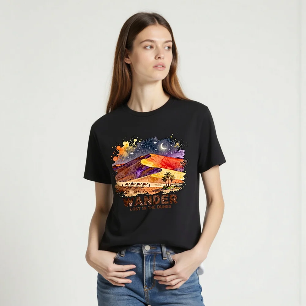 Wander Lost in the Dunes Unisex T-Shirt – Desert Art Graphic Tee - Image 2